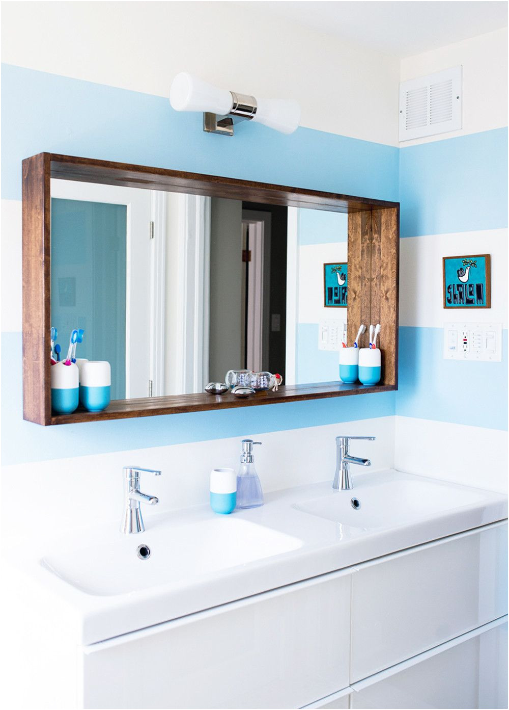 Inspirational Bathroom Mirror with Lights and Shelf