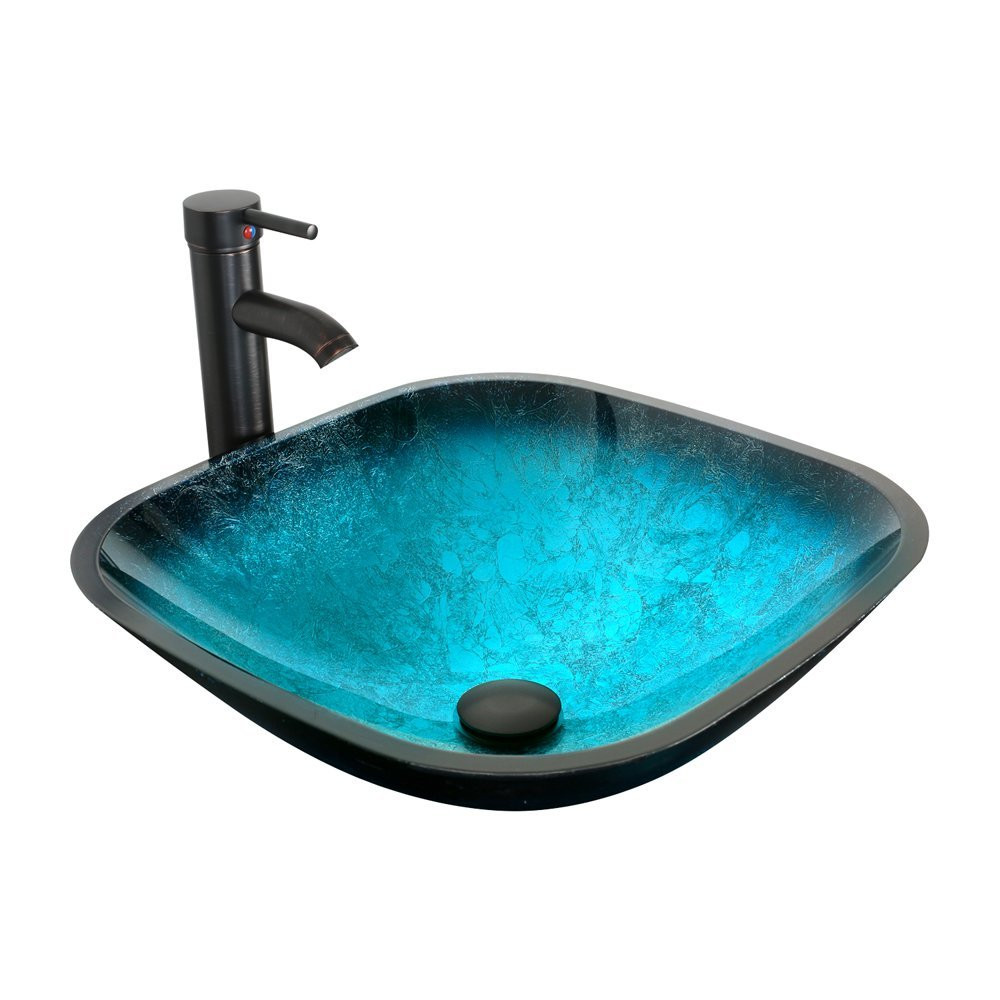 Inspirational Blue Glass Vessel Sinks for Bathrooms