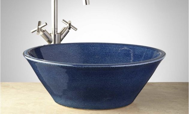 Blue Glass Vessel Sinks for Bathrooms New Hartwick Hand Glazed Pottery Vessel Sink Ocean Blue Bathroom