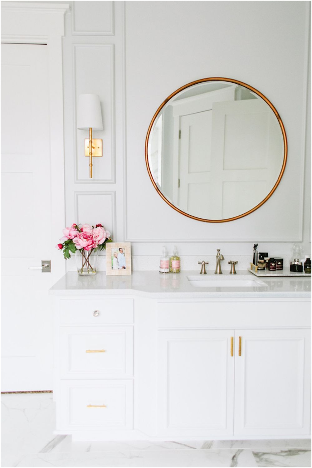 Luxury Gold Bathroom Mirror with Shelf