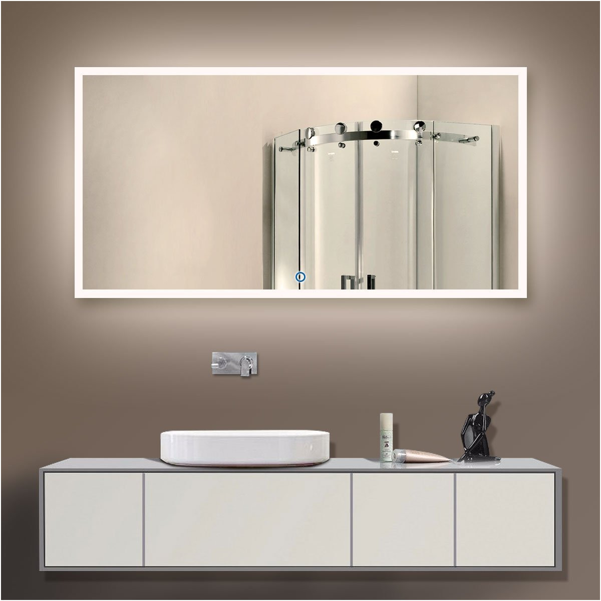 Fresh Large White Mirrored Bathroom Cabinet