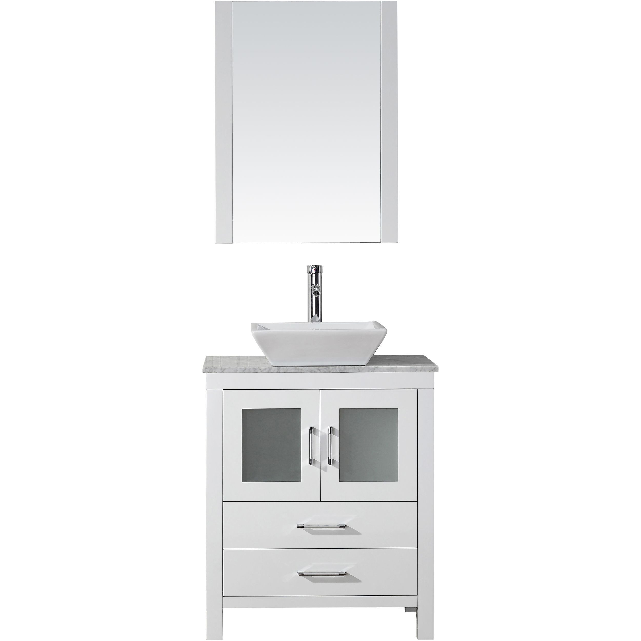 Elegant Virtu Ava 48 Inch Single Sink White Bathroom Vanity Set