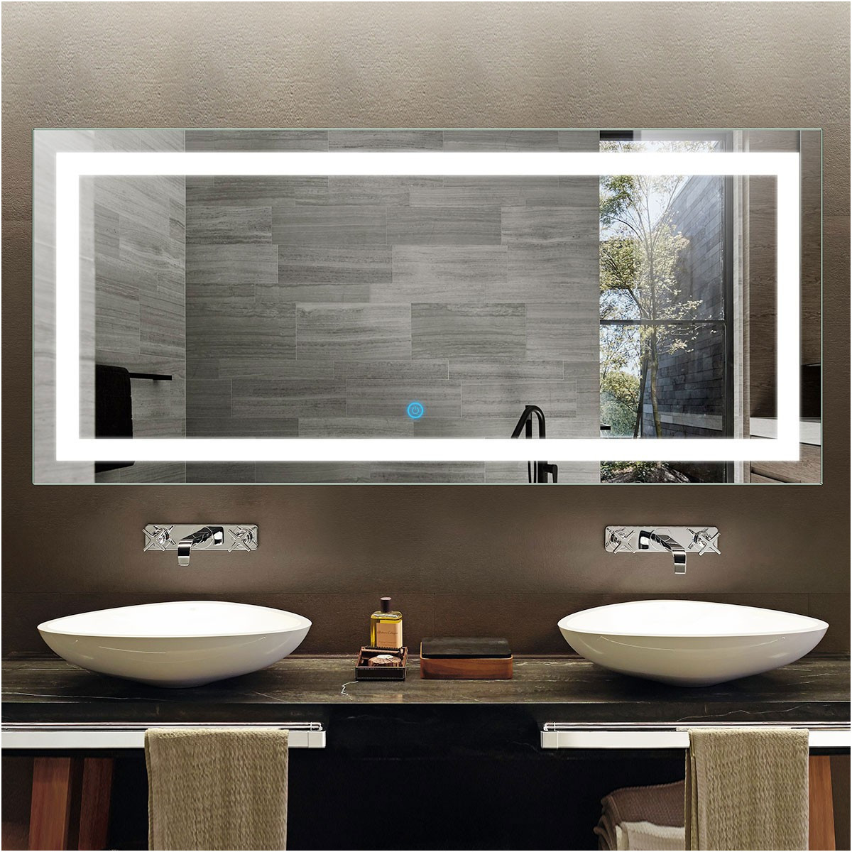 Beautiful Wide Bathroom Mirrors with Lights