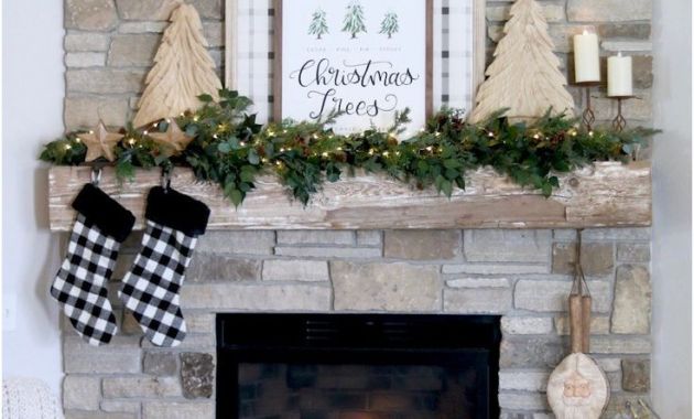 Decoration Ideas for Fireplace Mantel Inspirational Farmhouse Christmas Mantel Diy Plaid Sign