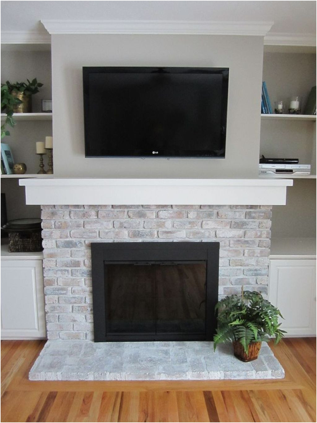 Lovely Painted Brick Fireplace Ideas
